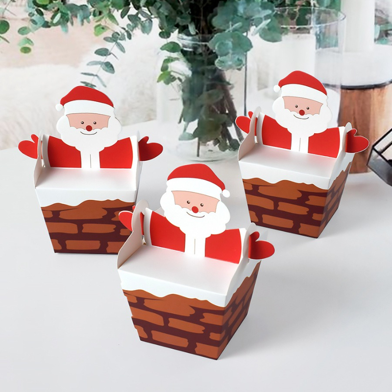 Candle Containers - 10/30/50 قطعة سانتا كلوز تسلق صندوق