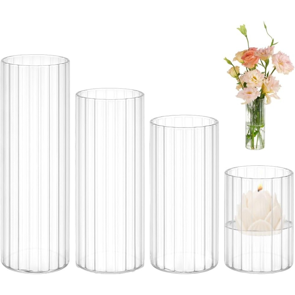 Candle Containers - 4 حجم المزهريات اسطوانة زجاجية 3.5/5.5/6.7/7.8