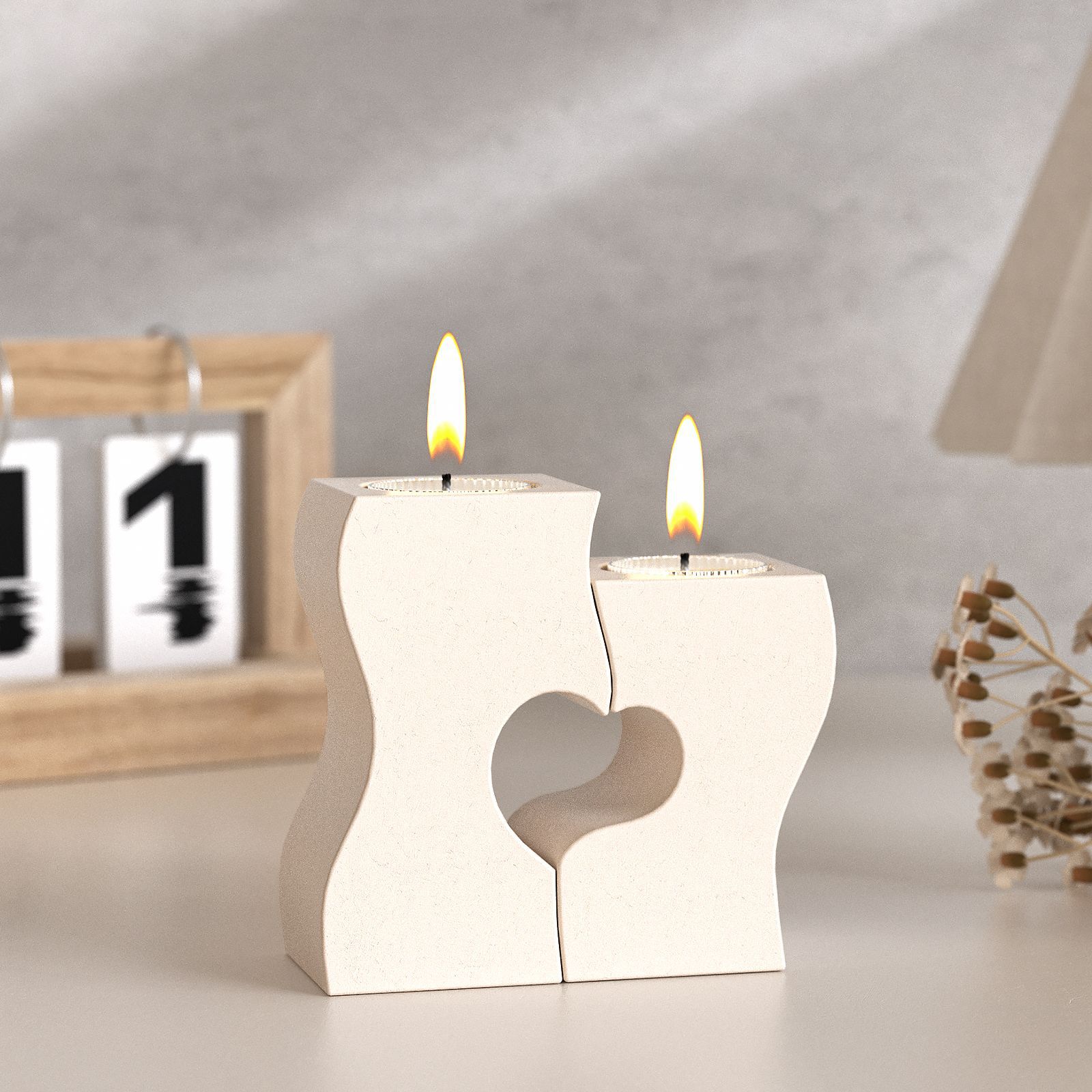 Candle Molds - S القلب الشمعدان قوالب السيليكون DIY