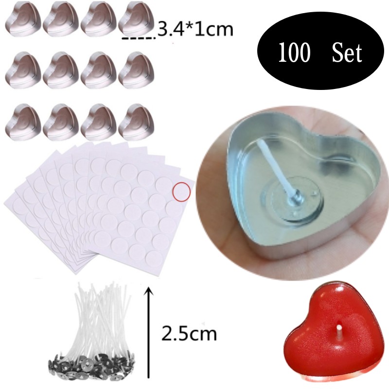 100 مجموعة على شكل قلب فارغة ا - مراجعة Candle Containers وسعره