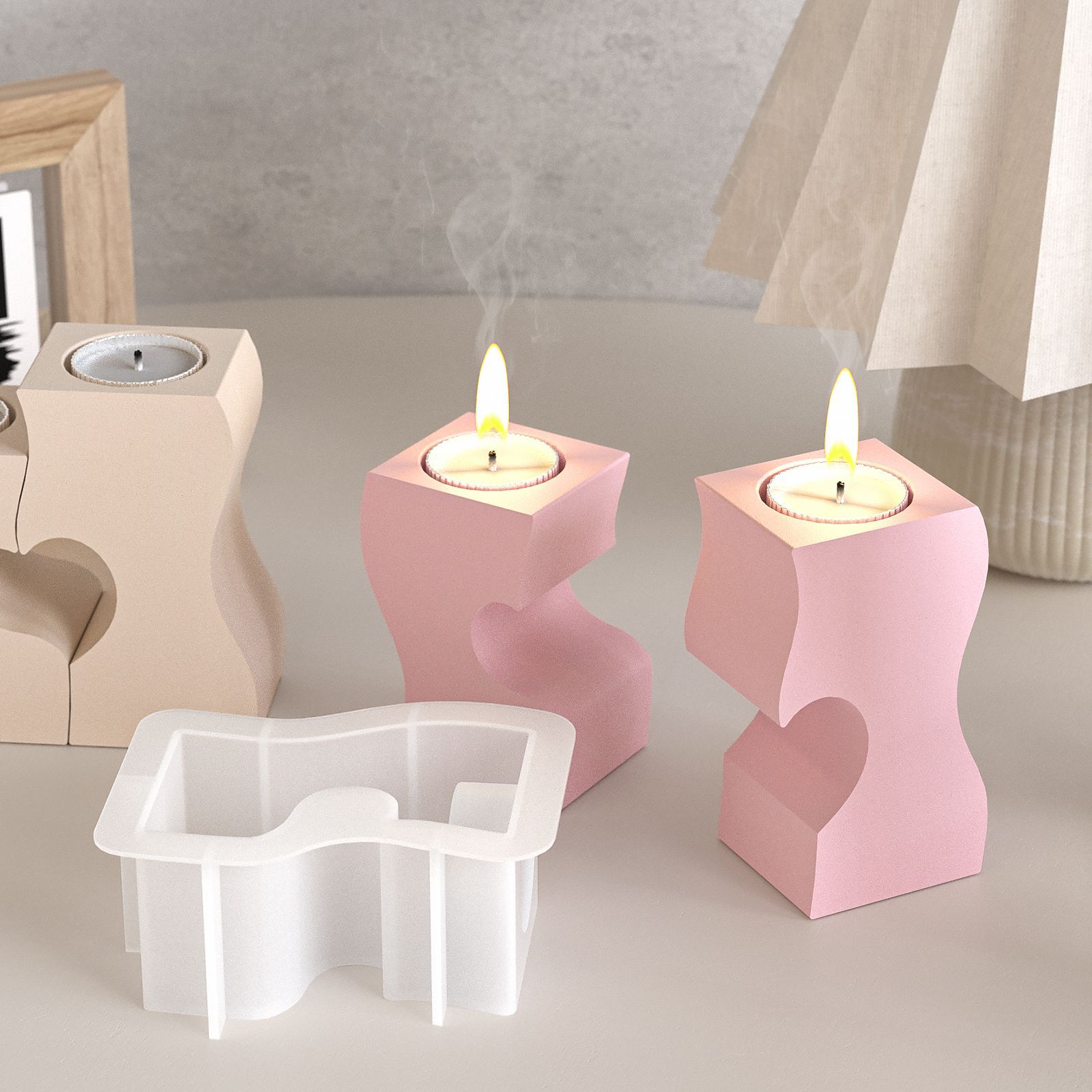S القلب الشمعدان قوالب السيليك - مراجعة Candle Molds وسعره