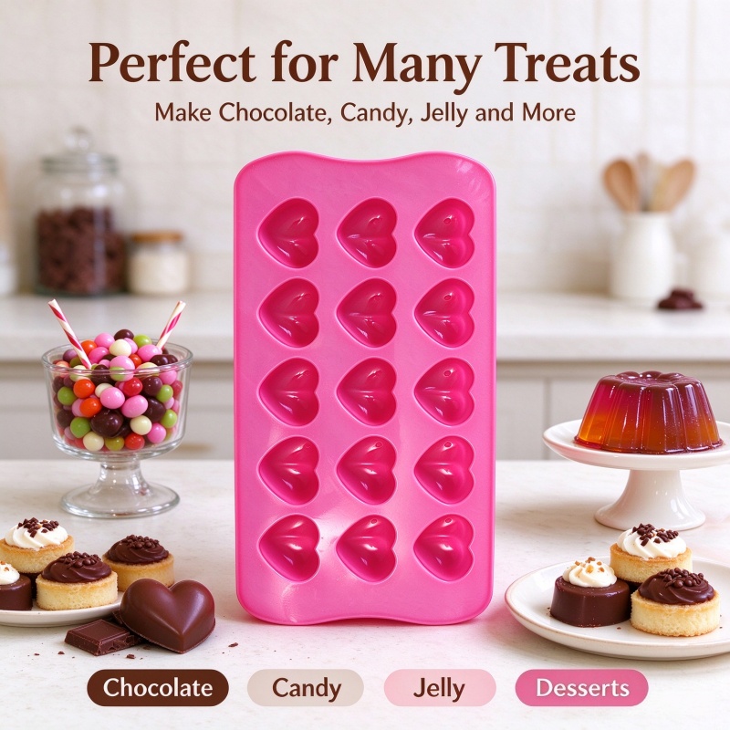 قالب سيليكون على شكل قلب ثلاثي - مراجعة Candle Molds وسعره